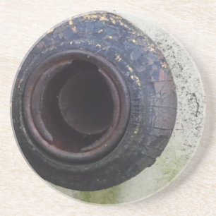 Dessous De Verre En Grès gaz de camion vintage vert et blanc