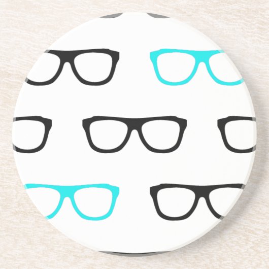 Dessous De Verre En Grès geek lunettes bleu geek (Devant)