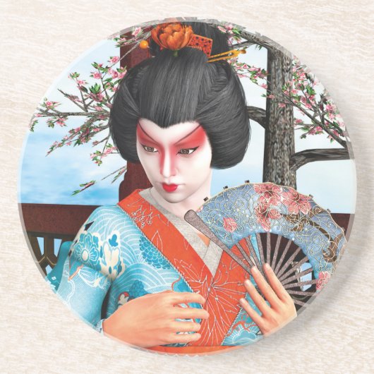 Dessous De Verre En Grès Geisha (Devant)