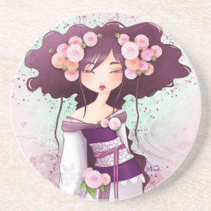 Dessous De Verre En Grès geisha dahlia