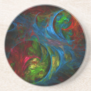 Dessous de verre en grès Genesis Blue Art abstrait