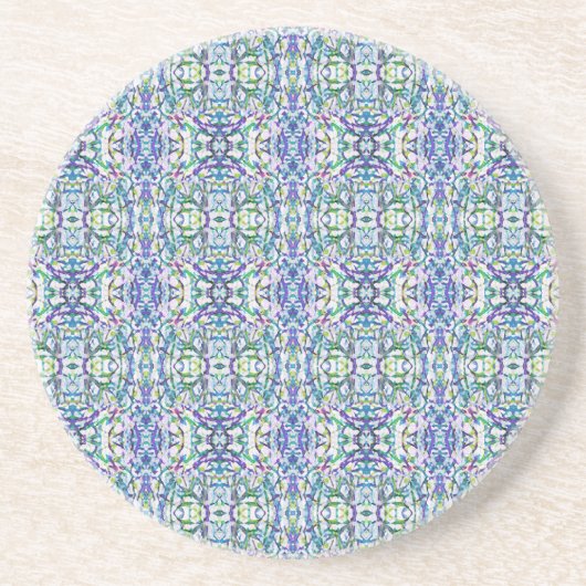 Dessous De Verre En Grès Géométrie bleue et verte (Devant)