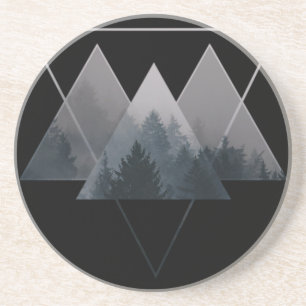 Dessous De Verre En Grès Geometry Triangles Misty Forest