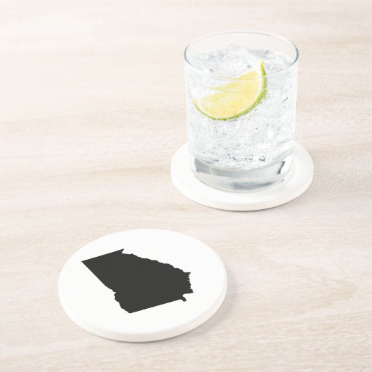 Dessous De Verre En Grès Géorgie en noir et blanc (Côté)