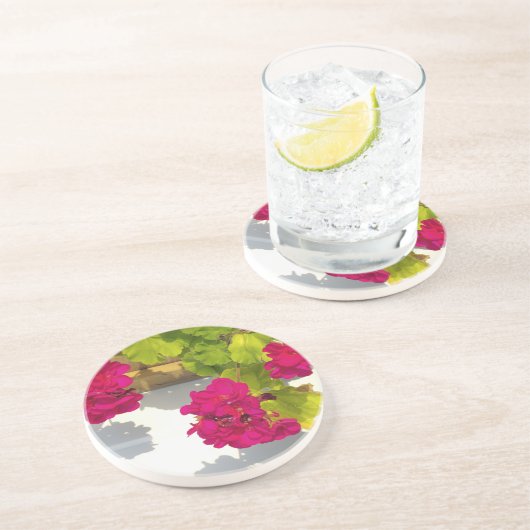 Dessous De Verre En Grès Géranium rose (Côté)