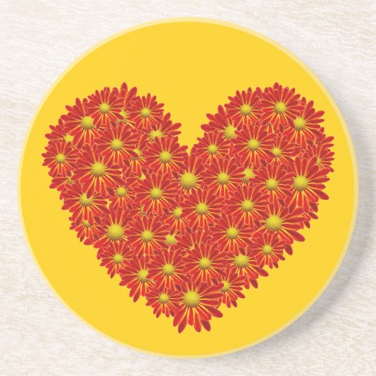 Dessous De Verre En Grès Gerber Daisy Heart (Devant)
