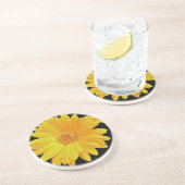 Dessous De Verre En Grès Gerbera Daisy (Gerbera hybrida) - Jaune (Côté)