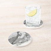 Dessous De Verre En Grès Gibson Girl Reading (Côté)