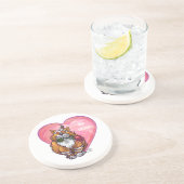 Dessous De Verre En Grès Ginger Cat Saint-Valentin (Côté)