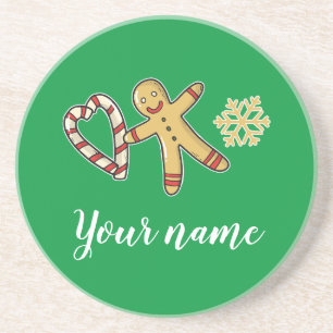 Dessous De Verre En Grès Gingerbreadman Love