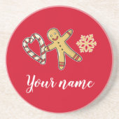 Dessous De Verre En Grès Gingerbreadman Love (Devant)