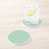 Dessous De Verre En Grès Gingham vert menthe (Côté)