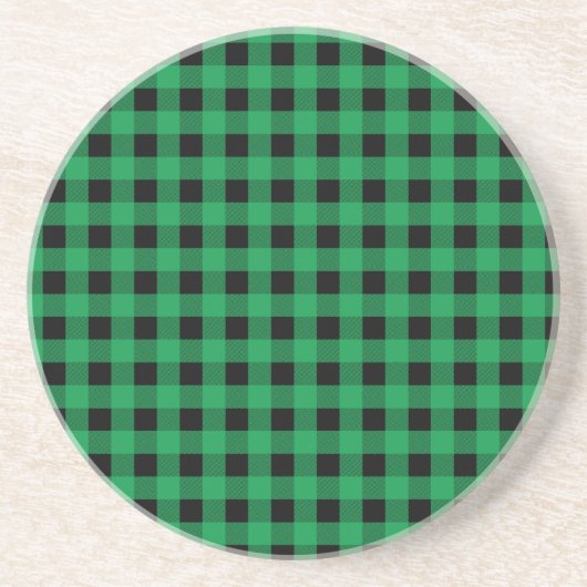 Dessous De Verre En Grès Ginham vert et noir (Devant)