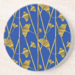 Dessous De Verre En Grès ginkgo en or