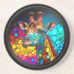Dessous De Verre En Grès Giraffe de verre de Faux Staine