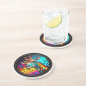 Dessous De Verre En Grès Giraffe de verre de Faux Staine (Côté)