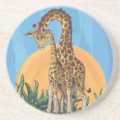 Dessous De Verre En Grès Giraffe maman et bébé (Devant)