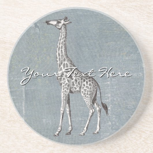 Dessous De Verre En Grès Giraffe vintage (Devant)