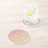 Dessous De Verre En Grès Girly Peach Gold Empreinte de léopard Parties scin (Côté)