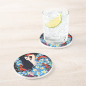 Dessous De Verre En Grès Glamour Model in Poppy flower bed, ART by LeahG (Côté)