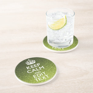 Dessous De Verre En Grès Glamour Vert Conserver Le Calme Votre Texte