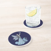 Dessous De Verre En Grès Glisseur du dragon fée nuances de bleu (Côté)