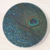 Dessous De Verre En Grès Glitter Aqua Peacock (Devant)