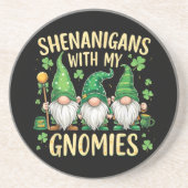 Dessous De Verre En Grès Gnome du trèfle chanceux de la Saint-Patrick (Devant)