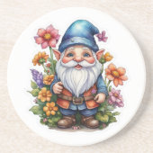 Dessous De Verre En Grès Gnome Et Fleurs 2 (Devant)