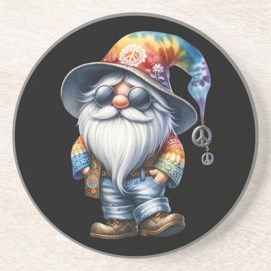 Dessous De Verre En Grès Gnome Hippie (Devant)