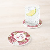 Dessous De Verre En Grès Gnome rouge et blanc pour les fêtes Noël (Côté)