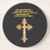 Dessous De Verre En Grès Gold Christian Fun croix avec drôle de dire (Devant)