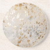 Dessous De Verre En Grès Gold Cowhide Print Metallic (Devant)