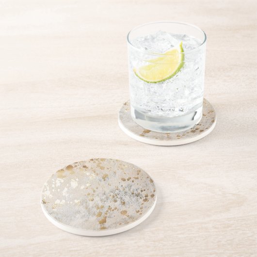 Dessous De Verre En Grès Gold Cowhide Print Metallic (Côté)