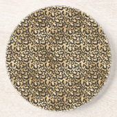 Dessous De Verre En Grès Gold Glam Black Leopard (Devant)