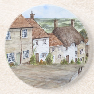 Dessous De Verre En Grès Gold Hill, Shaftesbury, Dorset Watercolor Painting