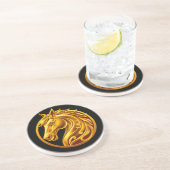 Dessous De Verre En Grès Gold Horse (Côté)