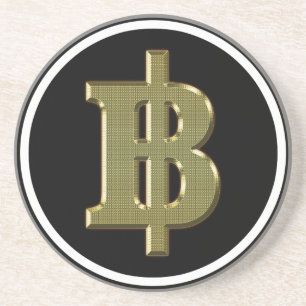 Dessous De Verre En Grès GOLDEN BAHT SIGNER ฿ devises thaïlandaises ฿