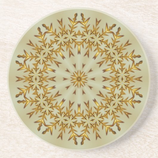 Dessous De Verre En Grès Golden Christmas Wreath (Devant)