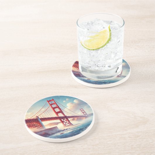 Dessous De Verre En Grès Golden Gate Bridge (Côté)