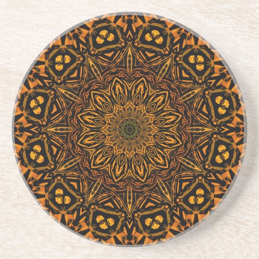 Dessous De Verre En Grès Golden Mandala (Devant)