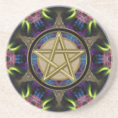 Dessous De Verre En Grès Golden Pentacle Magick Fractals (Devant)