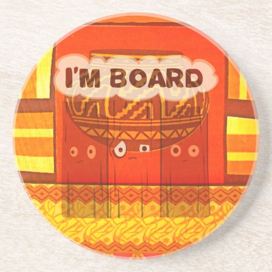 Dessous De Verre En Grès Golden Rouge Africain Couleurs traditionnelles Fun (Devant)