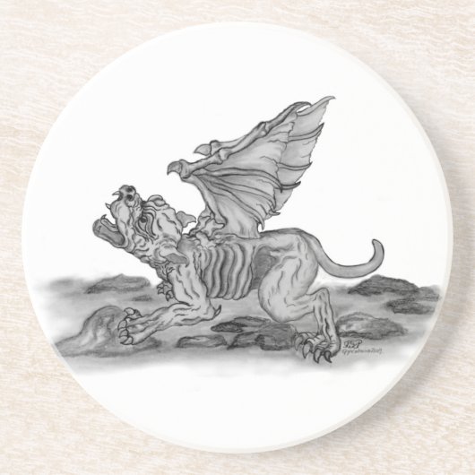 Dessous De Verre En Grès Golem Gargoyle (Devant)