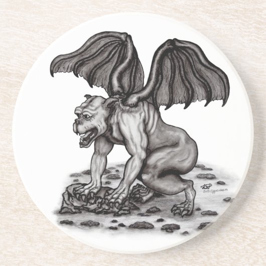 Dessous De Verre En Grès Golem Gargoyle (Devant)