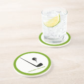 Dessous De Verre En Grès Golf club and ball black, green custom (Côté)