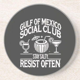 Dessous De Verre En Grès Golf du Mexique Social Club Restez Salé Résiste