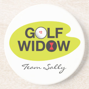Dessous De Verre En Grès Golf Widow Badge d'honneur personnalisé