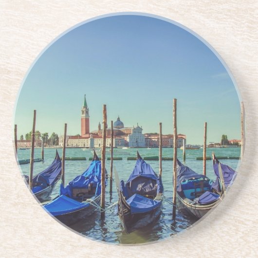 Dessous De Verre En Grès Gondolas à Venise, Italie (Devant)