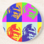 Dessous De Verre En Grès Gorilla Pop Art (Devant)